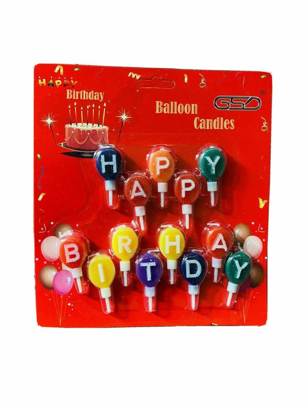 GSD HAPPY BIRTHDAY BALLOON SHAPE PARTY CANDLES