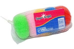10 X PACK OF 5 SUPER BRIGHT PAN SCOURERS