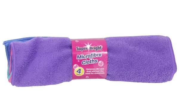 10 X PACK OF 4 SUPER BRIGHT MICROFIBRE CLOTHS