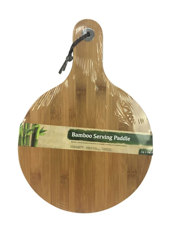 BAMBOO SERVING PADDLE BOARD 24CM X 24CM X 0.8CM