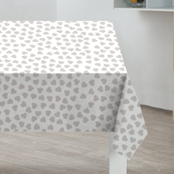 SABICHI HEARTS WIPE & CLEAN REUSABLE PVC TABLE CLOTH 132CM X 178CM