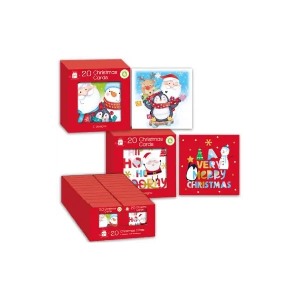 GIFTMAKER CUTE CHRISTMAS CARDS PACK OF 20