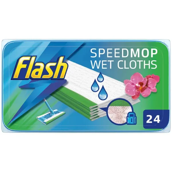 FLASH SPEEDMOP WET CLOTH MOPPING PADS REFILL PACK OF 24 - WILD ORCHID