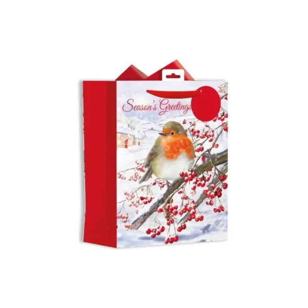 CHRISTMAS LARGE GIFT BAG - ROBIN