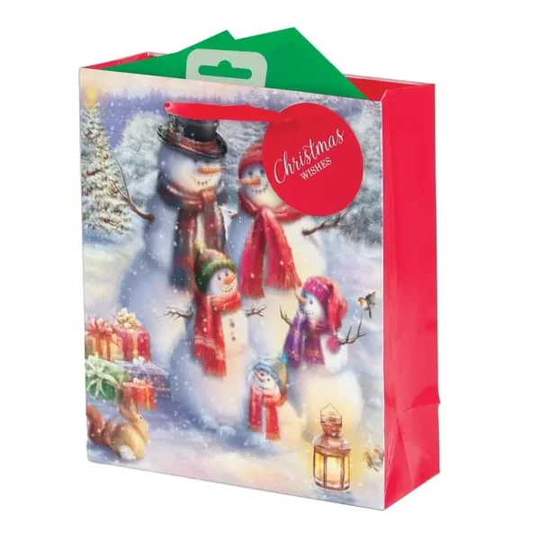 CHRISTMAS MEDIUM GIFT BAG - SNOWMAN