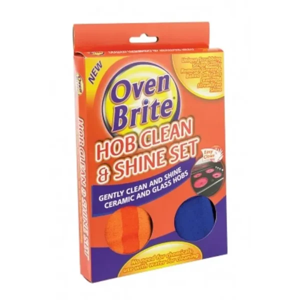 OVEN BRITE HOB CLEAN AND SHINE SET CERAMIC AND GLASS HOBS CLEANER