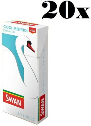 SWAN COOL MENTHOL EXTRA SLIM TIPS - 120 TIPS X PACK OF 20