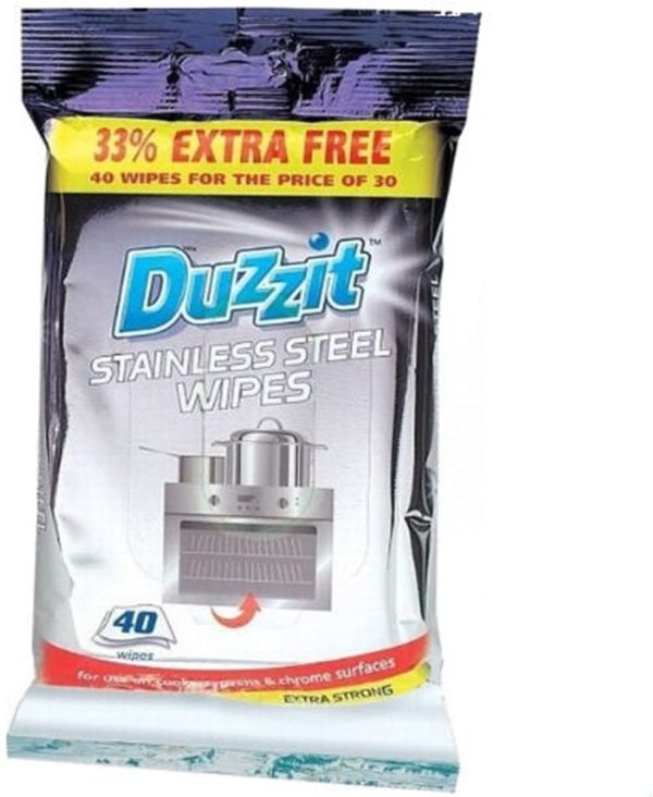 DUZZIT STAINLESS STEEL WIPES PACK OF 40