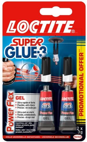 LOCTITE POWER FLEX 2 X 3G SUPER GLUE GEL STRONG ALL PURPOSE ADHESIVE