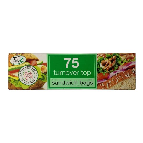 TIDYZ TURNOVER TOP SANDWICH BAGS 75 PACK