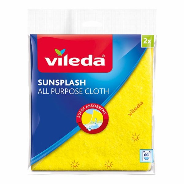 VILEDA SUNSPLASH ALL PURPOSE CLOTHS PACK OF 2