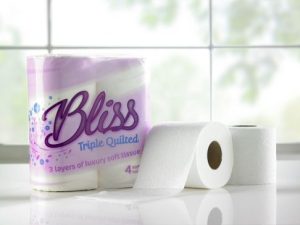 BLISS TRIPLE QUILTED LUXURY TOILET TISSUE ROLL 10 X 4 ROLLS
