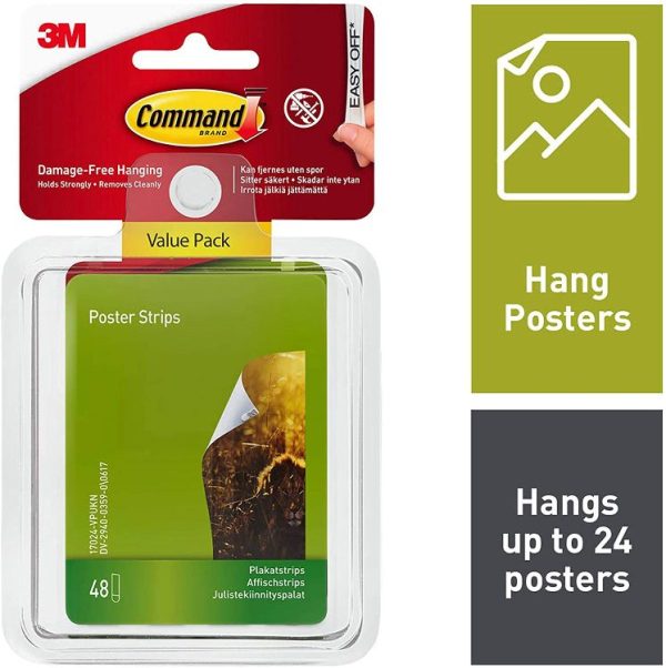 COMMAND STRIPS SMALL POSTER STRIPS VALUE PACK 48 COUNT