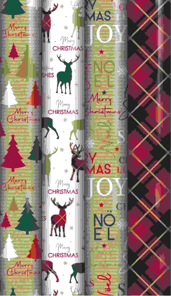 NORTH POLE CHRISTMAS MODERN TRADITIONAL GIFT WRAP ROLL 70CM X 5M