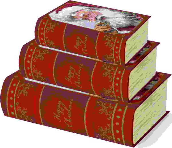 SANTA TRADITIONAL CHRISTMAS BOOK GIFT BOXES PACK OF 3