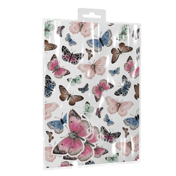 GIFTMAKER BUTTERFLY GIFT WRAP SHEETS WITH GIFT TAGS