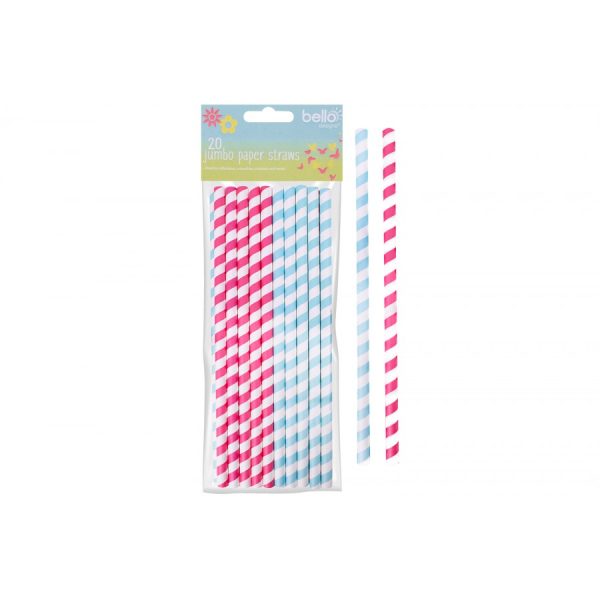 BELLO JUMBO PARTY PAPER STRAWS Pack Of 20