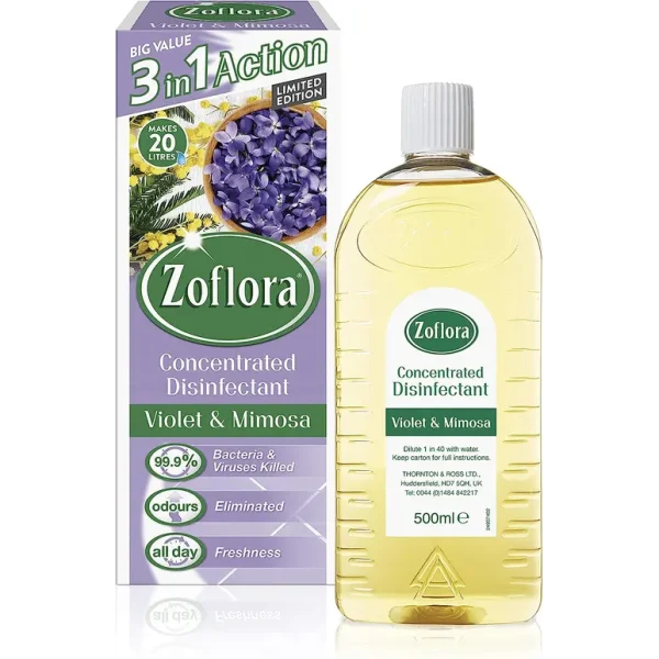 ZOFLORA 3 IN 1 ANTI BACTERIAL DISINFECT CLEANER 500ML - VIOLET & MIMOSA