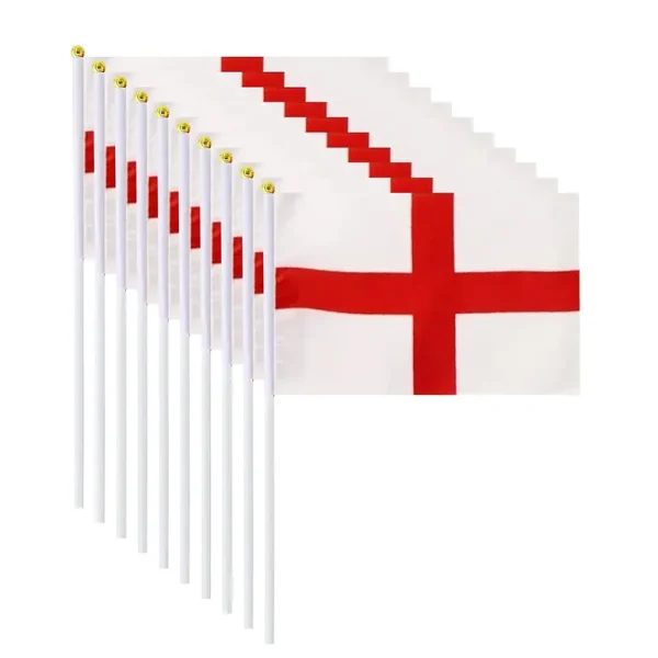 SHATCHI ENGLAND ST GEORGE HAND FLAG PACK OF 10