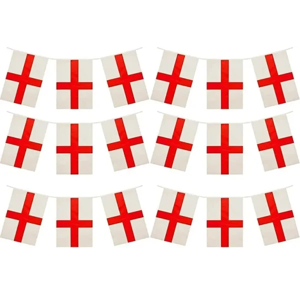 SHATCHI ENGLAND ST GEORGES BUNTING 20 FLAG 10M