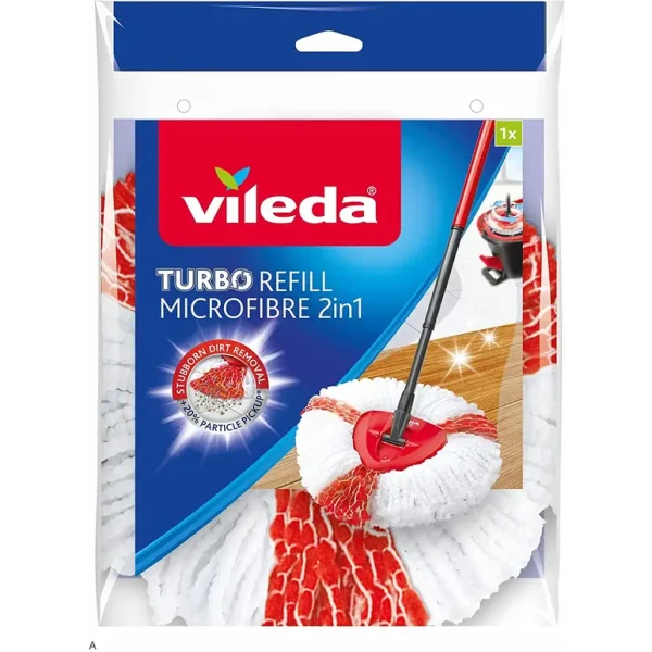 VILEDA EASYWRING AND CLEAN TURBO 2-IN-1 MICROFIBRE MOP REFILL HEAD