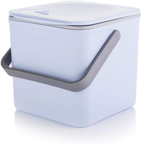 MINKY FOOD WASTE COMPOST CADDY PASTEL BLUE / GREY