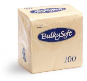 BULKY SOFT 2PLY 4 FOLD NAPKINS 33CM X 33CM 100/PK - CR?ME