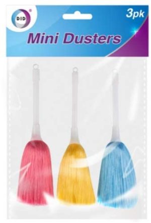 PACK OF 3 MINI PLASTIC STATIC DUSTERS 22 CM