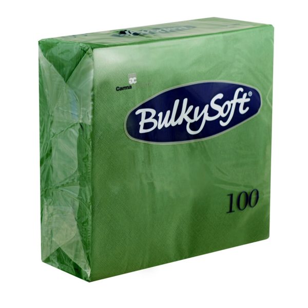 BULKY SOFT 2PLY 4 FOLD NAPKINS 40CM X 40CM PACK OF 100 - GREEN