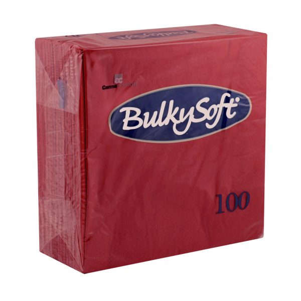 BULKY SOFT 2PLY 4 FOLD NAPKINS 40CM X 40CM PACK OF 100 - BORDEAUX