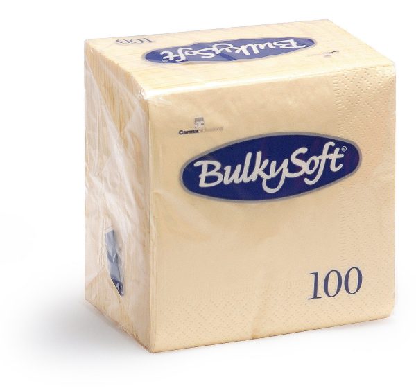 BULKY SOFT 2PLY 4 FOLD NAPKINS 40CM X 40CM PACK OF 100 - CR?ME