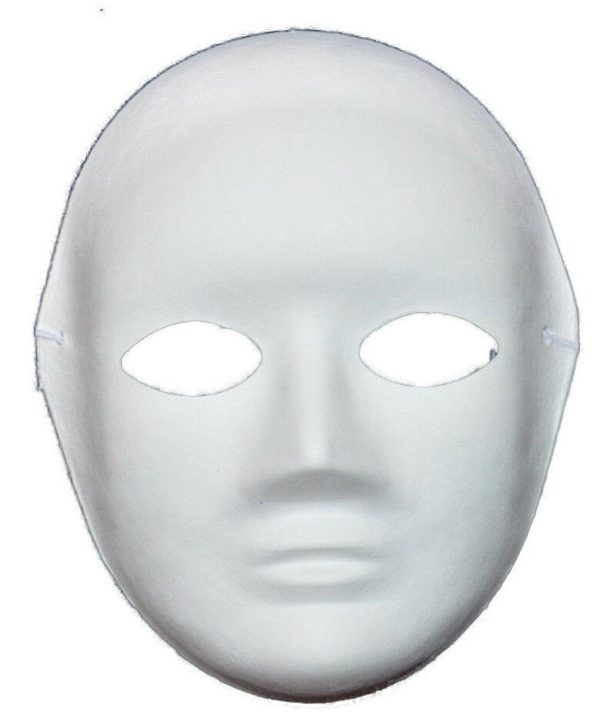 WHITE RIGID PAPER CRAFT FULL FACE MASKS