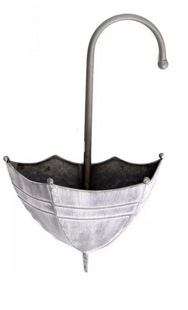 GALVANIZED METAL UMBRELLA HANGING WALL PLANTER SET Pack Of 3