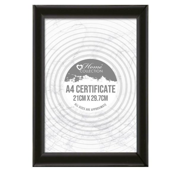 MIDNIGHT BLACK A4 FLAT CERTIFICATE PHOTO PICTURE FRAME 21 X 29.7 CM