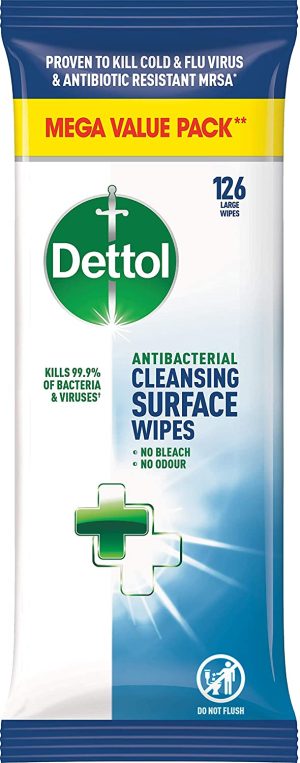 DETTOL ANTIBACTERIAL SURFACE CLEANING WIPES 126 WIPES