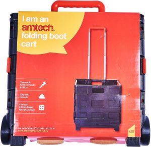 AMTECH TELESCOPIC HANDLE FOLDABLE TROLLEY CART ON WHEELS