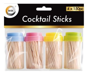 4 X 150PIECES COCKTAIL WOODEN STICK