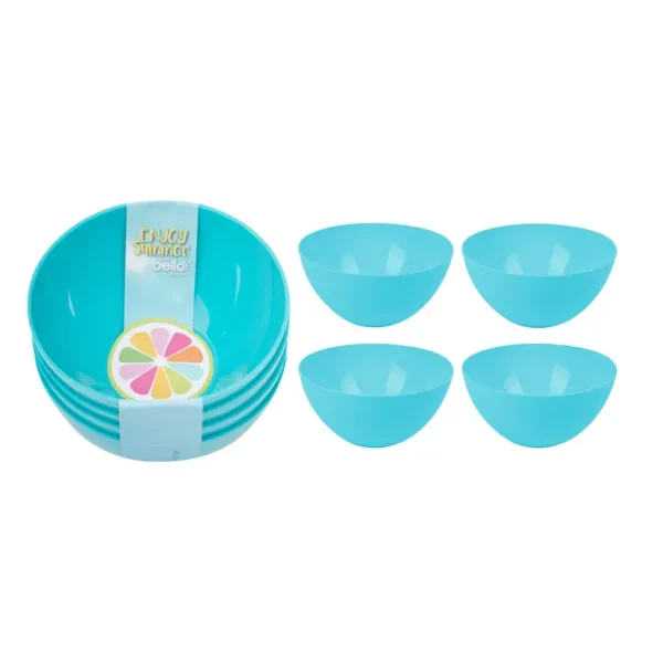 BELLO PLASTIC BOWL 500ML PACK OF 4 - BLUE