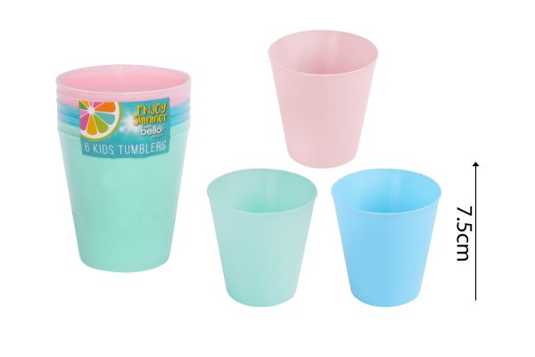 BELLO KIDS PLASTIC TUMBLERS 200ML PACK OF 6