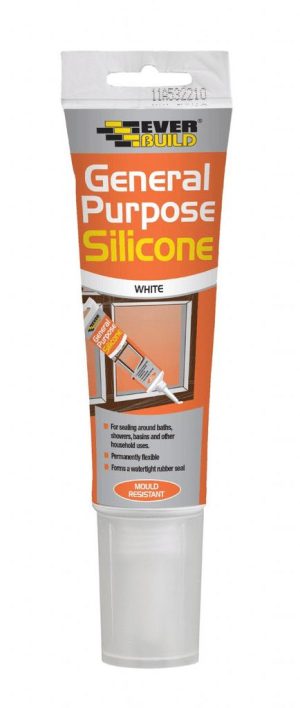 EVERBUILD GENERAL PURPOSE SILICONE SEALANT 80ML - WHITE