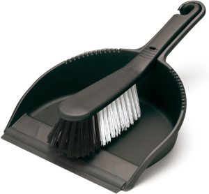 ADDIS DUSTPAN AND SOFT BRUSH SET BLACK 22.5 X 31.5 X 11 CM
