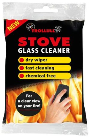 TROLLULL WOODBURNER STOVE GLASS CLEANER SPONGES PACK OF 2