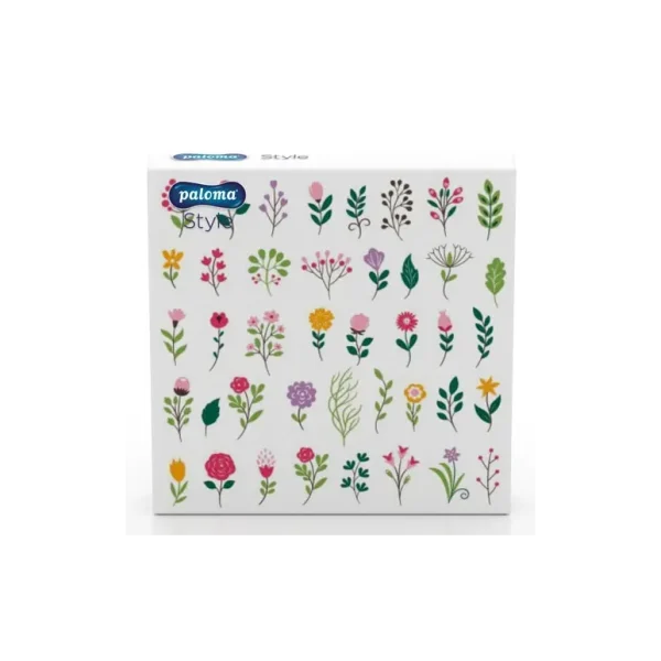 PALOMA 3 PLY SERVIETTES / NAPKINS 33CM X 33CM PACK OF 20 - HERBS