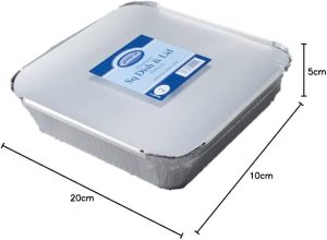 ESSENTIAL ALUMINIUM FOIL SQUARE OVEN DISH 24CM PACK OF 3