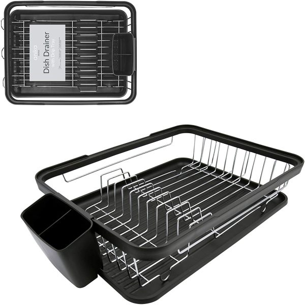 ANIKA KITCHEN DISH DRAINER RACK 41 X 32 X 9.5CM - BLACK