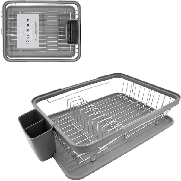 ANIKA KITCHEN DISH DRAINER RACK 41 X 32 X 9.5CM - GREY