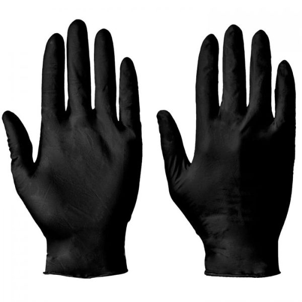 SUPERTOUCH POWDER FREE BLACK NITRILE MEDICAL GLOVES PACK OF 100 - LARGE