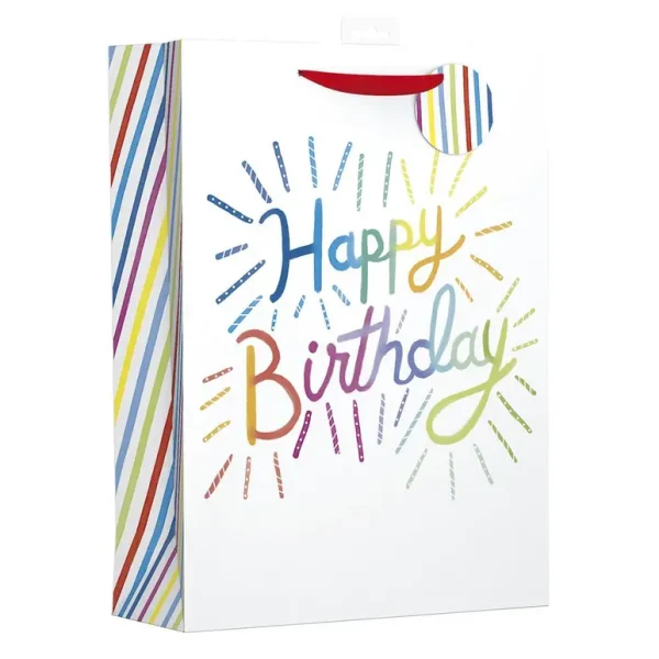 HAPPY BIRTHDAY BRIGHT COLOURED EXTRA LARGE GIFT BAG