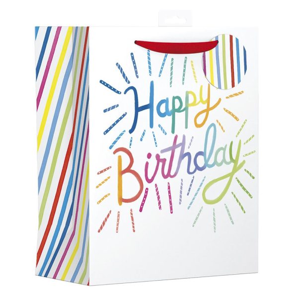 HAPPY BIRTHDAY BRIGHT COLOURED LARGE GIFT BAG