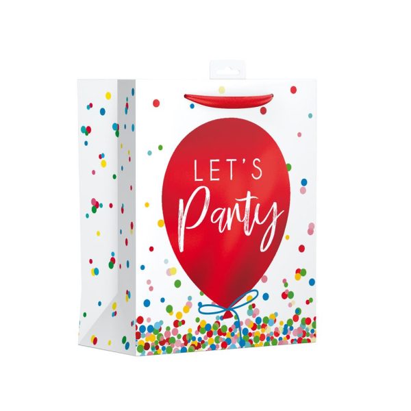 LET'S PARTY BALLOON DESIGN MEDIUM GIFT BAG